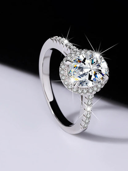 MUSHAN Luxury Jewelry 925 Pure Silver Genuine Moissanite Diamond Ring 2 Carats Couple'S Pair Ring  Wedding Ring