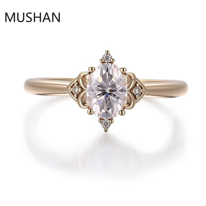 MUSHAN Luxury Custom 14K 18K Gold Rings Band Jewelry With Moissanite Diamond Lab Grown Gemstones Diamond Wedding Ring For Women