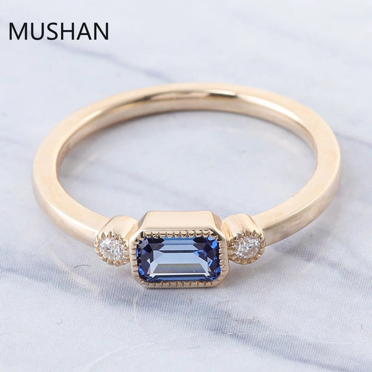 MUSHAN Luxury Custom 14K 18K Gold Rings Band Jewelry With Moissanite Diamond Lab Grown Gemstones Diamond Wedding Ring For Women
