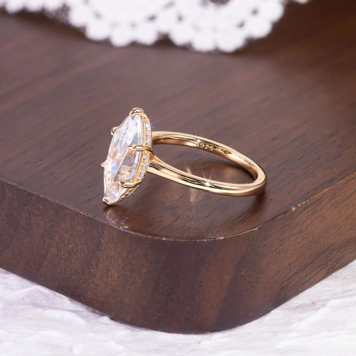 MuShan Designer Jewelry 925 Sterling Silver Ring VVS Moissanite Bespoke Ring for Spouse 18K Gold Plated MST Patent Jewellery