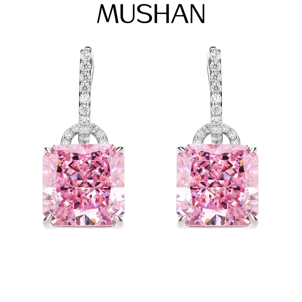 MuShan Jewelry 925 Sterling Silver Earring Fine 5A CZ Gemstones HCD Gemstones Chic 925 Sterling Silver Earrings Accessories