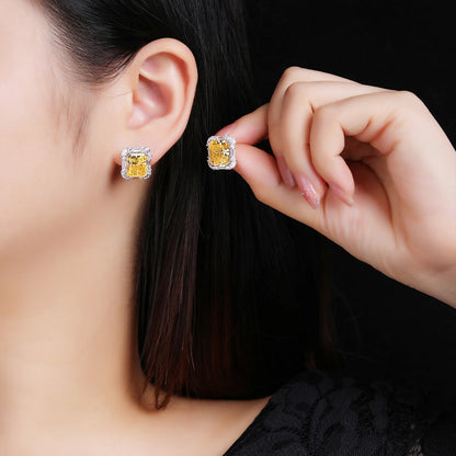 MuShan Jewelry 925 Sterling Silver Earring 5A CZ Gemstones HCD Diamond Fine Timeless 925 Sterling Silver Earring Accessories