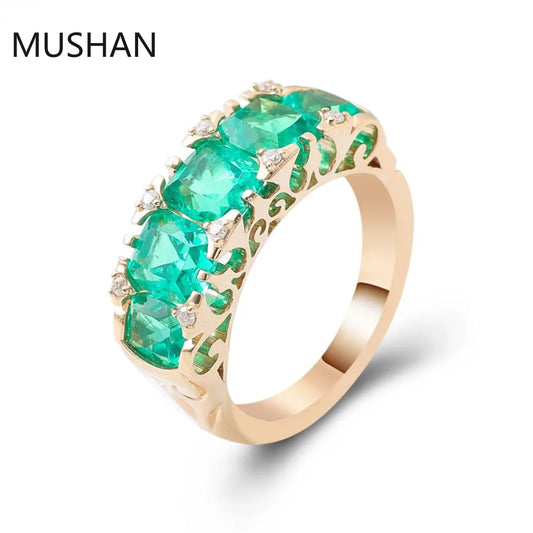 MUSHAN Luxury Custom 14K 18K Gold Rings Band Jewelry With Moissanite Diamond Lab Grown Gemstones Diamond Wedding Ring For Women