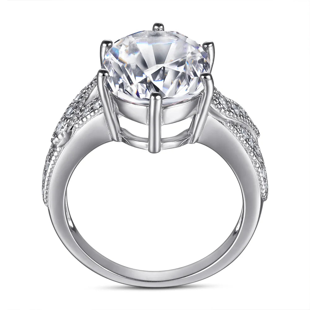 MuShan Jewelry 925 Sterling Silver Romantic Engagement Ring 7A Cubic Zirconia Valentine Delicate Anniversary  Women Gift