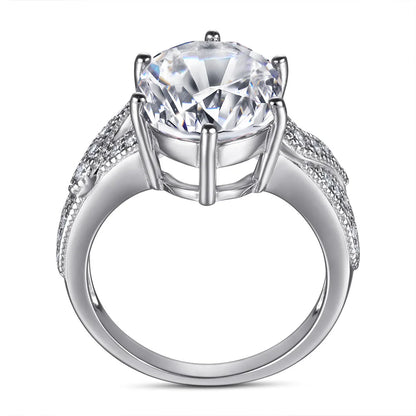 MuShan Jewelry 925 Sterling Silver Romantic Engagement Ring 7A Cubic Zirconia Valentine Delicate Anniversary  Women Gift