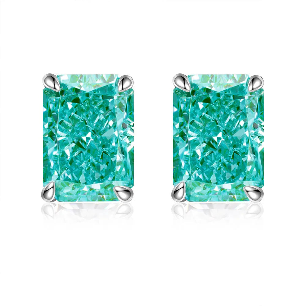 MUSHAN Brand Jewelry 925 Sterling Silver Stud Earrings 7ct 8*10 Ice Flower Gemstones Women Earrings Stud Fine Jewelry Accessory