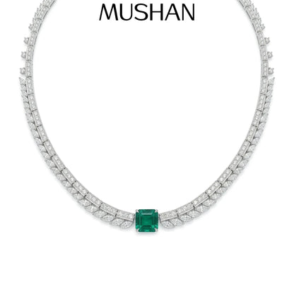MuShan Jewelry 925 Sterling Silver Necklace Fine HCD Gemstones HCD Diamond Precious 925 Sterling Silver Necklace Accessories