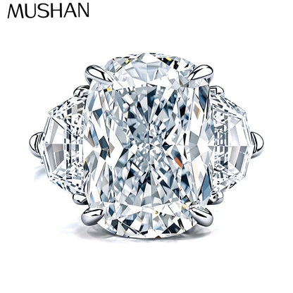 MuShan Brand Jewelry 925 Sterling Silver Ring VVS Moissanite Date Night Ring for Friend 18K Gold Plated MST Patent Jewellery