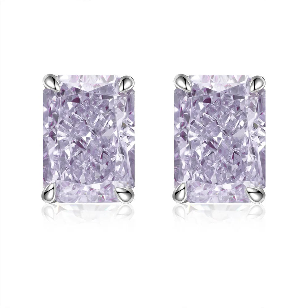 MUSHAN Brand Jewelry 925 Sterling Silver Stud Earrings 7ct 8*10 Ice Flower Gemstones Women Earrings Stud Fine Jewelry Accessory