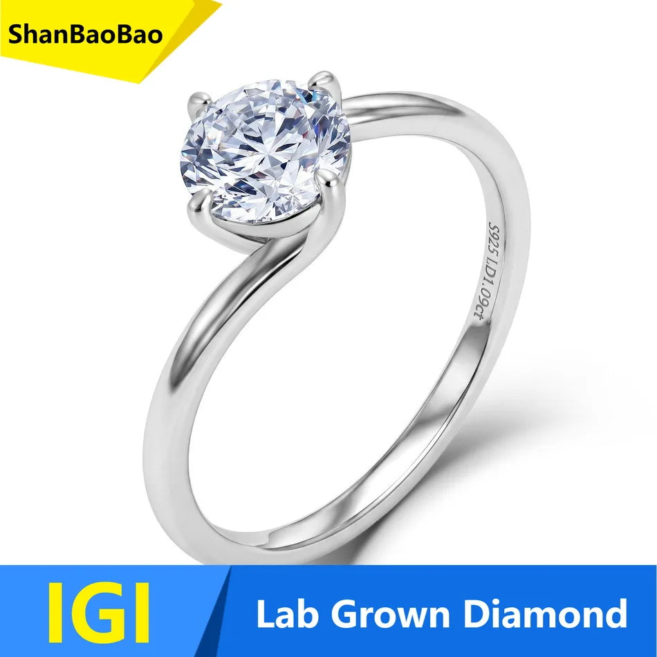 MUSHAN Custom Luxury Diamond Rings Jewelry IGI Certificated for Women 925 Sterling Silver Lab Grown Diamond Ring Band HPHT CVD