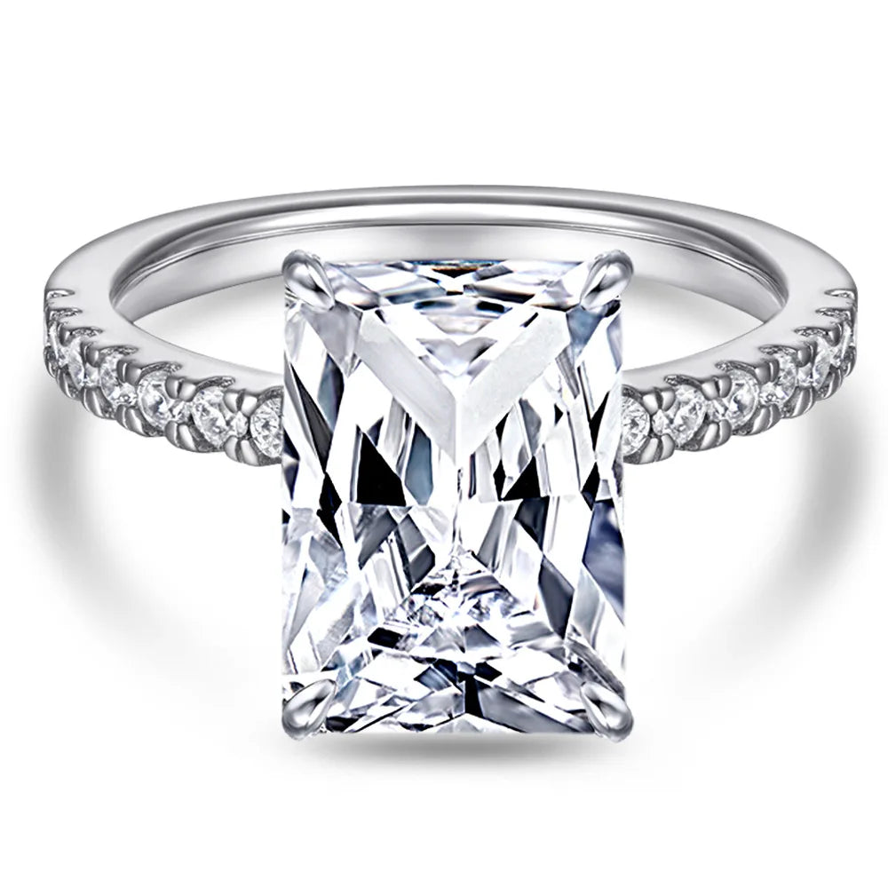 MuShan Designer Jewelry 925 Sterling Silver Ring Zircon 5A Grade Cushion Casual for Fiancee Real Gold Plated Fine Jewelry Rings