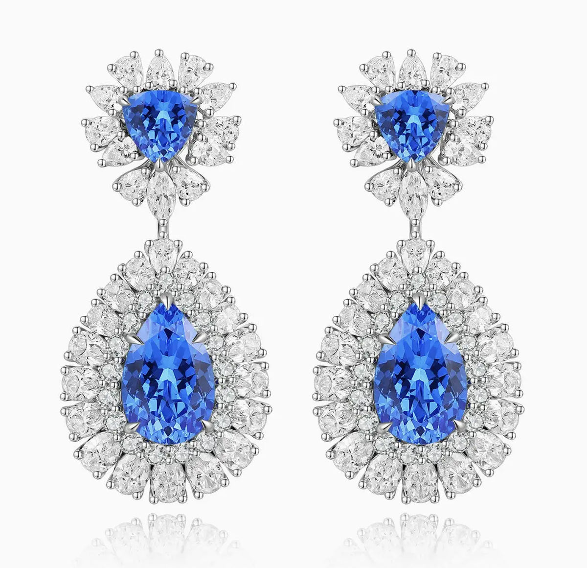 MUSHAN Bespoke Luxury Jewelry 925 Sterling Silver Stud Drop Earrings Lab Grown Ruby Sapphire Emerald Women Water Drop Earrings