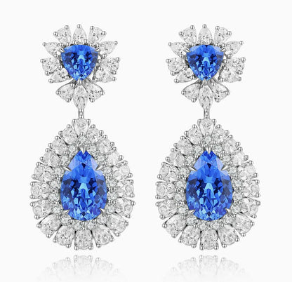 MUSHAN Bespoke Luxury Jewelry 925 Sterling Silver Stud Drop Earrings Lab Grown Ruby Sapphire Emerald Women Water Drop Earrings