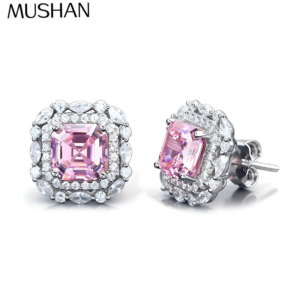 MuShan Jewelry 925 Sterling Silver Stud Earrings Dangle HCD Gemstones Party Cocktail Statement Jewelry Women Earring Fine Jewelr