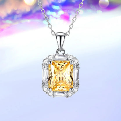 MuShan Brand Jewelry 925 Sterling Silver Necklace Zircon 7A Initial Office for Wife Rhodium Plated Premium Jewelry Pendant