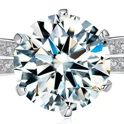 ShanLover Brand MST Top Grade 2 carat 8mm Round Moissanite Ring Diamond 925 Sterling Silver Rings High Quality Jewelry for Women