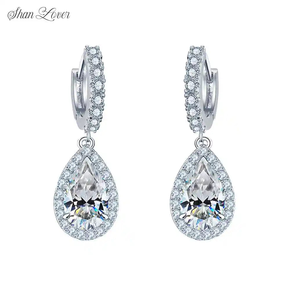 ShanLover Brand Women 925 Sterling Silver Drop Earrings Stud MST Top Grade Moissanite Diamond Pendant Earrings Gemstones Jewelry