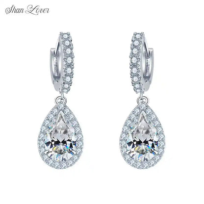 ShanLover Brand Women 925 Sterling Silver Drop Earrings Stud MST Top Grade Moissanite Diamond Pendant Earrings Gemstones Jewelry