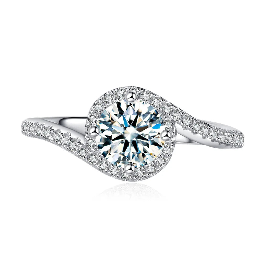 ShanLover Brand CMA GRA Certificate MST Top Grade Moissanite 925 sterling silver ring for Women Wedding Diamond Rings Jewelry