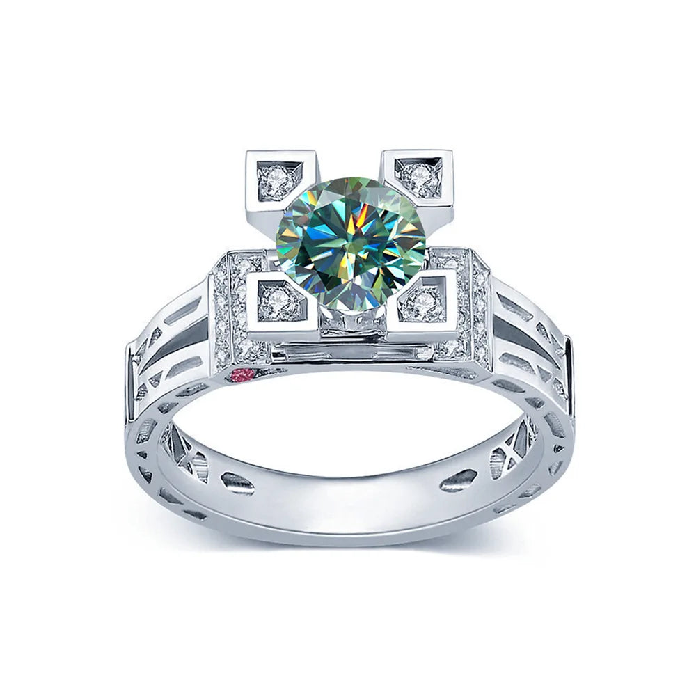 ShanLover Brand Eiffel Tower Moissanite Diamond Ring For Women s925 925 Sterling Silver Bridal Wedding Rings Gemstones Jewelry