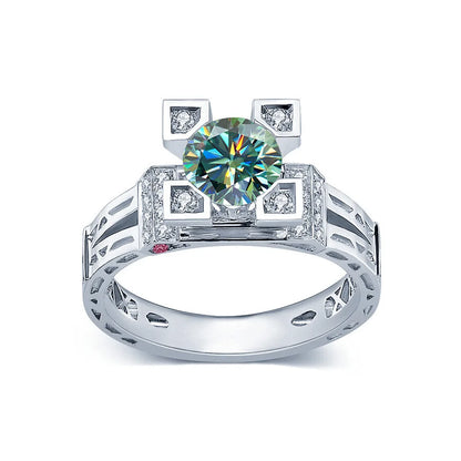 ShanLover Brand Eiffel Tower Moissanite Diamond Ring For Women s925 925 Sterling Silver Bridal Wedding Rings Gemstones Jewelry