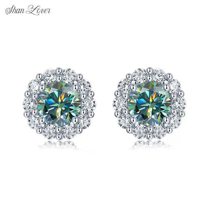 ShanLover Brand GRA Certificated MST Top Grade Moissanite Stud Earrings 925 Sterling Silver Jewelry Diamond Earrings for Woman