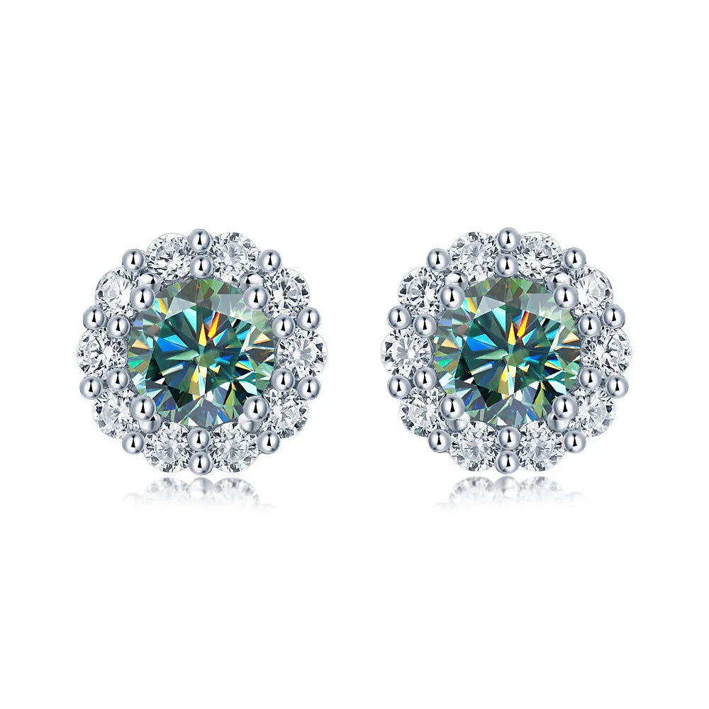 ShanLover Brand GRA Certificated MST Top Grade Moissanite Stud Earrings 925 Sterling Silver Jewelry Diamond Earrings for Woman