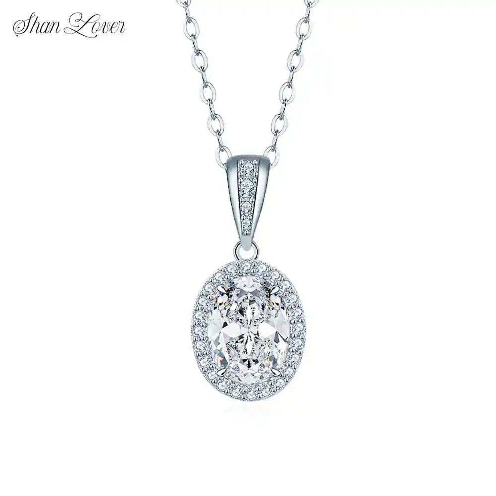 ShanLover Brand Luxury MST Top Grade Moissanite Diamond Necklace for Women S 925 Sterling Silver Pendant Necklaces Chain Jewelry