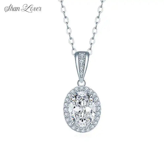 ShanLover Brand Luxury MST Top Grade Moissanite Diamond Necklace for Women S 925 Sterling Silver Pendant Necklaces Chain Jewelry