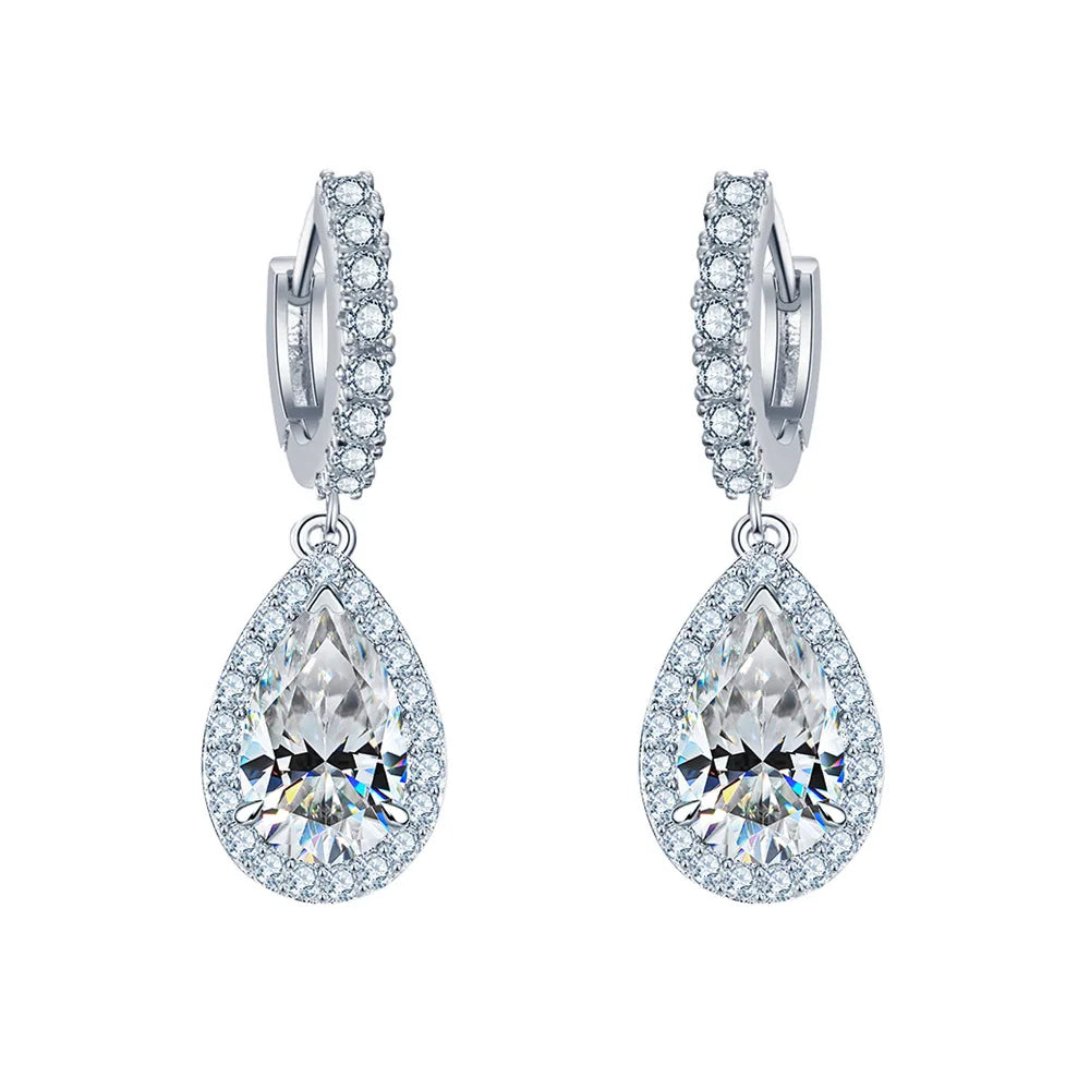 ShanLover Brand Women 925 Sterling Silver Drop Earrings Stud MST Top Grade Moissanite Diamond Pendant Earrings Gemstones Jewelry