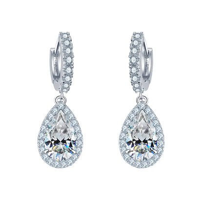 ShanLover Brand Women 925 Sterling Silver Drop Earrings Stud MST Top Grade Moissanite Diamond Pendant Earrings Gemstones Jewelry