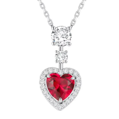 ShanLover Luxury Brand High Quality CMA Certificate 925 Sterling Silver Necklace Pendant Jewelry Ruby Heart Pendant For Woman