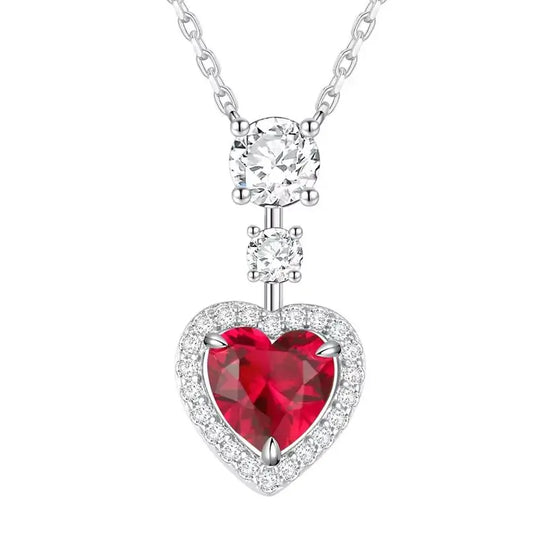ShanLover Luxury Brand High Quality CMA Certificate 925 Sterling Silver Necklace Pendant Jewelry Ruby Heart Pendant For Woman