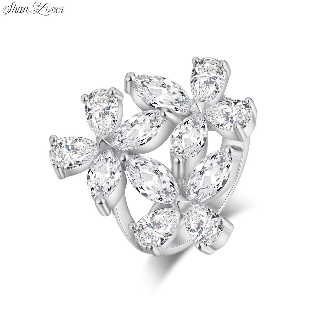 ShanLover Brand 925 Sterling Silver Rare Women's Trio Butterfly Ring Similar Style To Ge Family Fashionable Jewelry