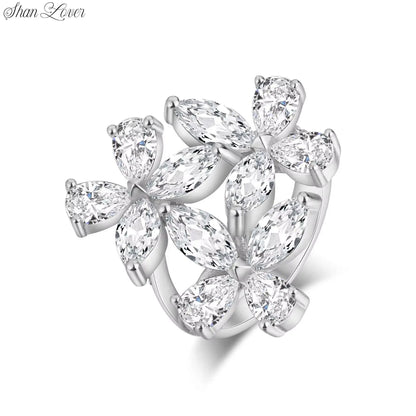 ShanLover Brand 925 Sterling Silver Rare Women's Trio Butterfly Ring Similar Style To Ge Family Fashionable Jewelry