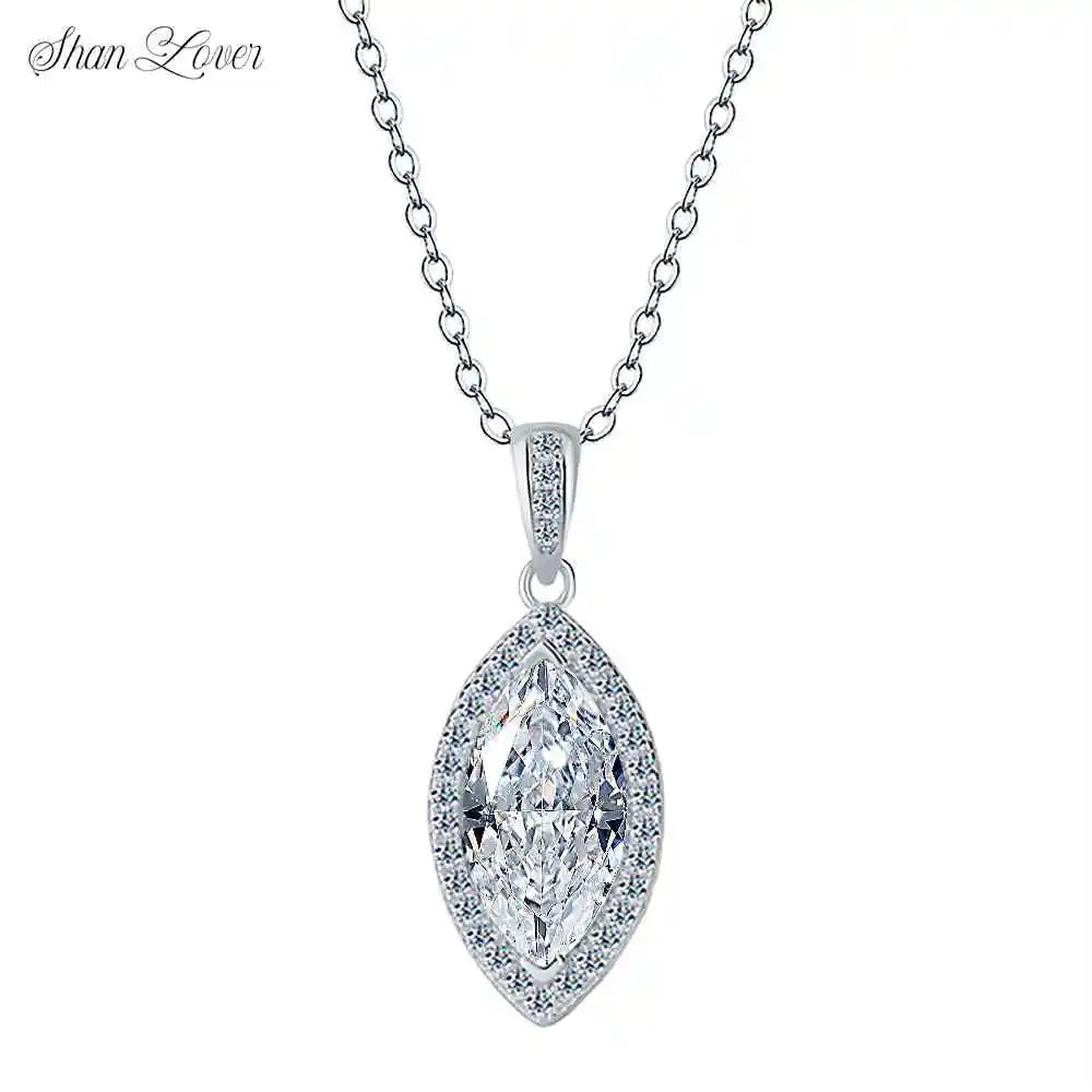 ShanLover Brand MST Top Grade Moissanite Pendant Necklace for Women 925 Sterling Silver Pendants Jewelry Gemstones Necklaces