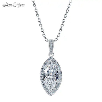 ShanLover Brand MST Top Grade Moissanite Pendant Necklace for Women 925 Sterling Silver Pendants Jewelry Gemstones Necklaces